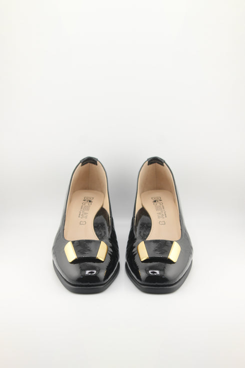 DFC Relax Wedge Heel Patent Leather Loafers